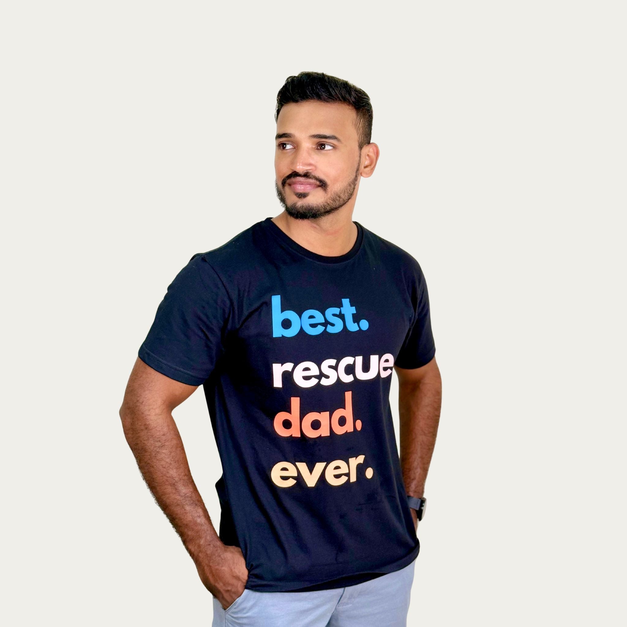 Best Rescue Dad Color T-Shirt