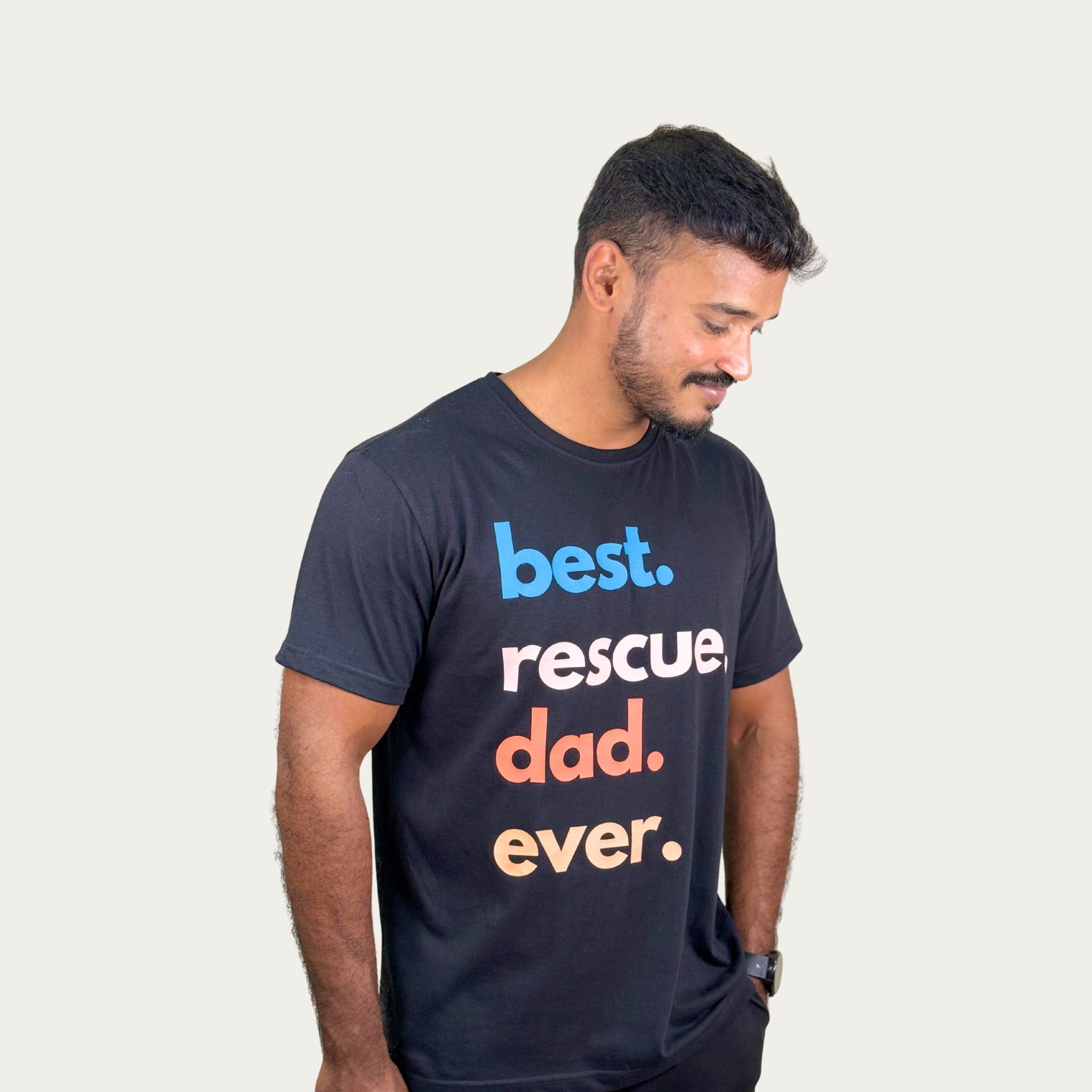 Best Rescue Dad Color T-Shirt