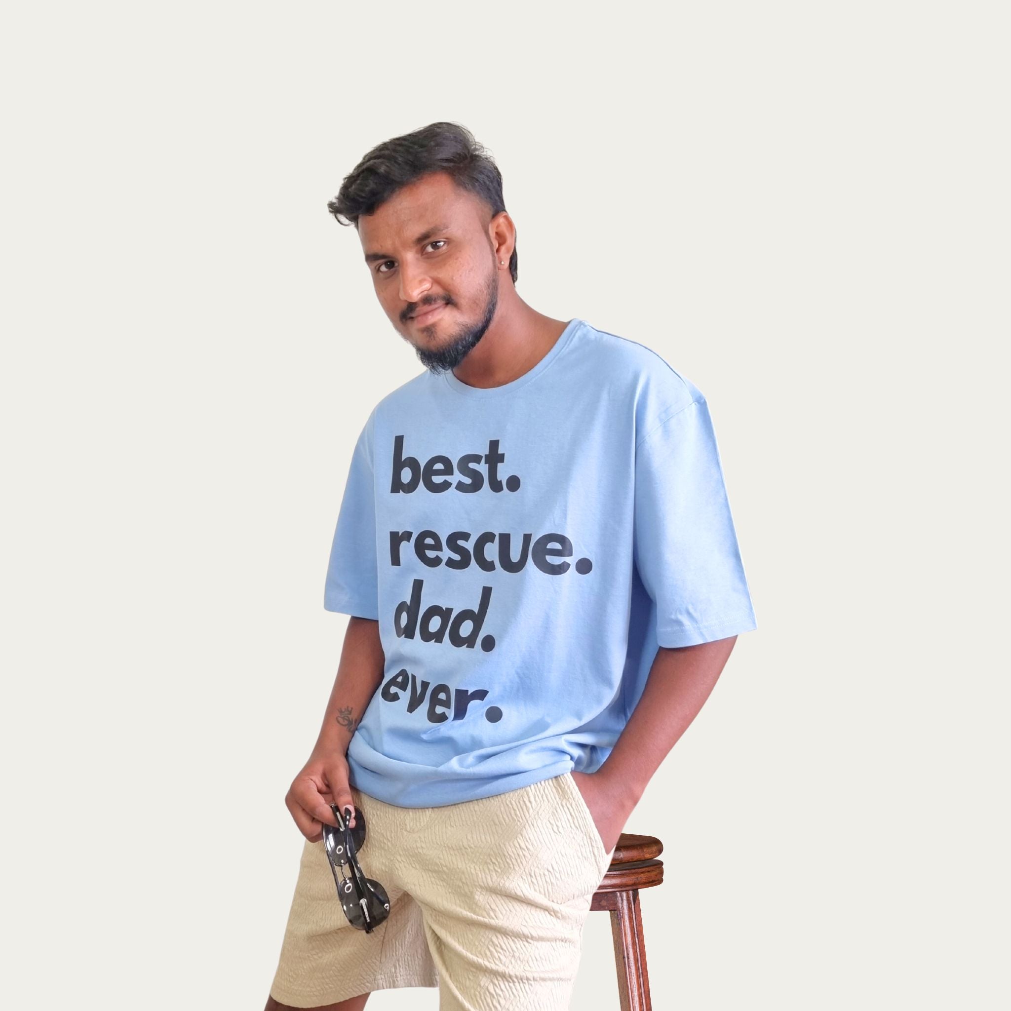 Best Rescue Dad Oversized T-Shirt